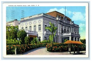 1939 Casino De Puerto Rico San Juan Puerto Rico PR Vintage Posted Postcard 