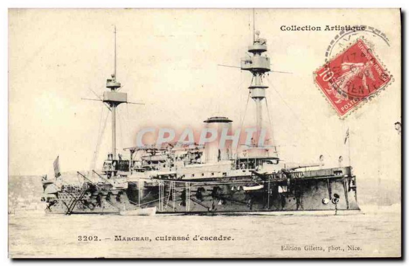 Postcard Old Boat Marceau squadron of armor