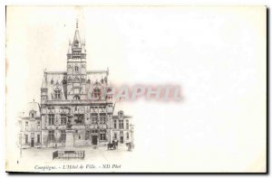 Old Postcard The Compiegne Hotel de Ville