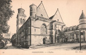 Vintage Postcard Pierrefonds L'Eglise Parish Church Religious Building France