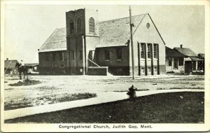 Congregational Church Judith Gap Montana Postcard horse rider fire hydrant DB