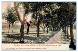 1907 Campus Showing Longfellow And Whittier Schools Kearney Nebraska NE Postcard