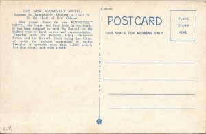 Vintage New Roosevelt Hotel Baronne Street New Orleans Louisiana LA Postcard