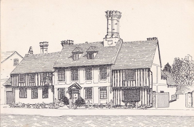 Nethergate Hotel Clare Suffolk Artist Drawing Postcar