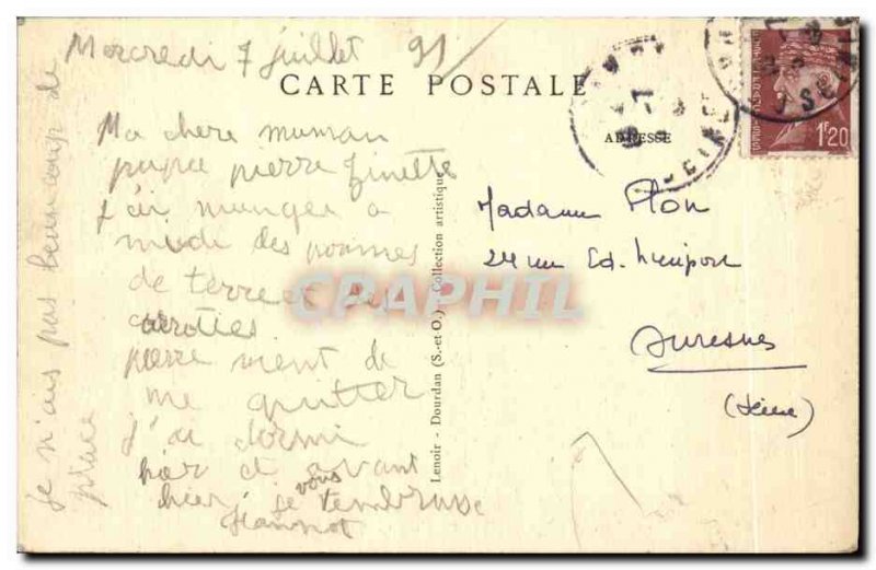 Old Postcard Dourdan Chateau Facade