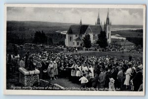 Ontario Canada Postcard Martys Shrine Stations of the Cross 1940 Vintage