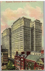 Hudson Terminal Building Train Station NYC Postcard 1912