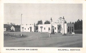 Kalispell Montana Kalispell Motor Inn Cabins Gas Station Postcard AA18320