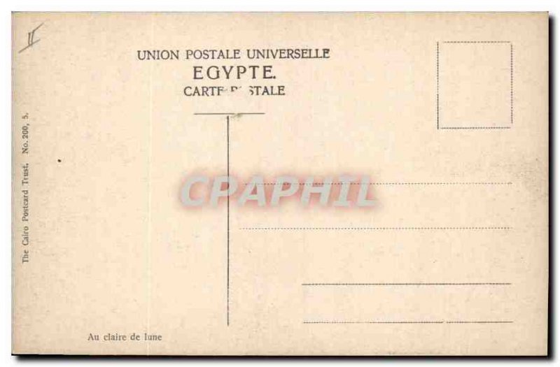 Old Postcard Egypt Egypt Moonlight