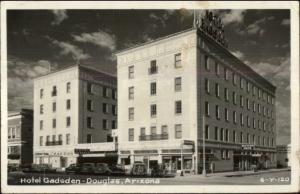 Douglas AZ Hotel Gadsden Real Photo Postcard