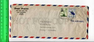 425523 HAITI to GERMANY 1956 year air mail real posted COVER w/ helicopter stamp