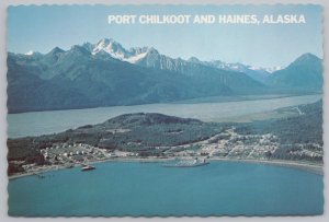 Haines Alaska~Birdseye View & Port Chilkoot~Continental Postcard