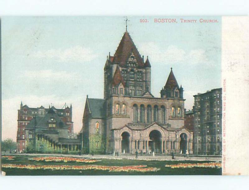 Unused Pre-1907 TRINITY CHURCH Boston Massachusetts MA n5074