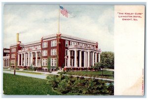 c1905 The Keeley Cure Livingston Hotel Dwight Illinois IL Antique Postcard