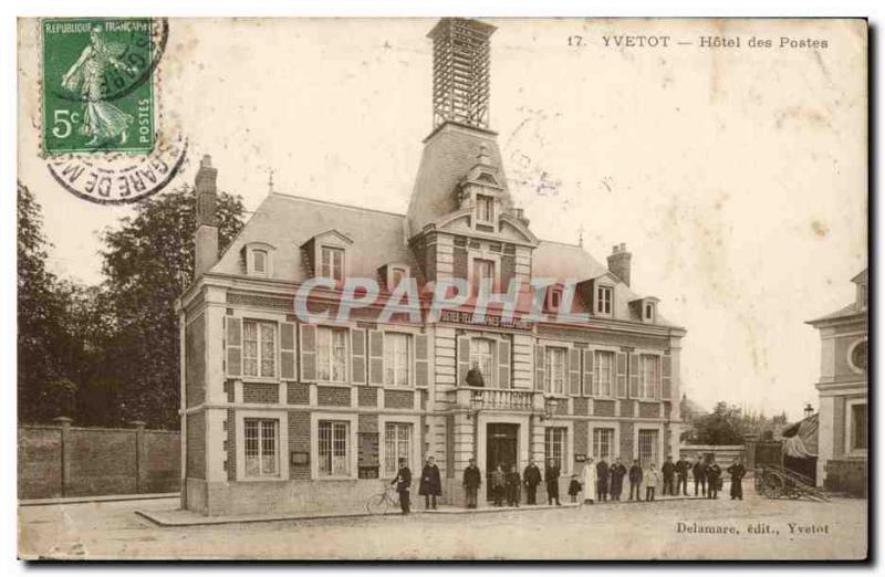 Yvetot Old Postcard Hotel Post