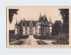 Postcard National Museum of the Renaissance Azay-le-Rideau France