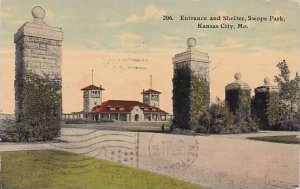 Missouri Kansas City Entrance And Shelter Swope Park 1911