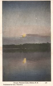 Vintage Postcard Sunset Pleasant Lake Elkins New Hampshire NH Geo Thurston Pub.