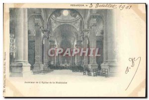 Old Postcard Besancon Interior of the Church of the Madeleine
