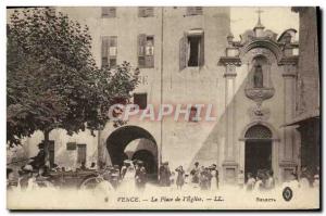 Old Postcard Vence Place L & # 39Eglise