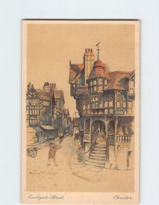 Postcard Eastgate Street Chester England