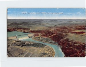 Postcard Aerial View Of The Grand Coulee Dam And Vicinity Coulee Dam WA USA