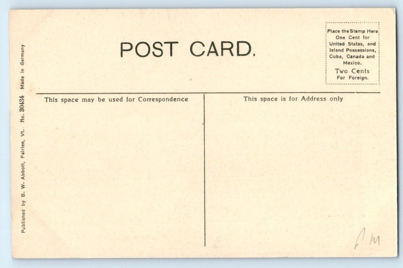 1910 Orford New Hampshire Vintage Postcard Bridge Between Fairlee VT Aerial View