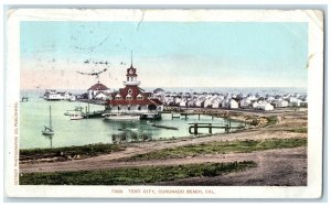 c1905's Tent City Boats Docking Hotels Coronado Beach California CA Postcard