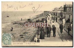 Old Postcard Luc on sea dike