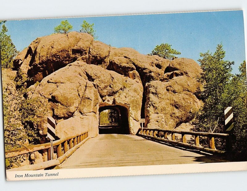 Postcard Iron Mountain Tunnel, Black Hills, South Dakota 