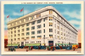 Vtg Winnipeg Manitoba Hudson's Bay Company Store Canada 1930s View Postcard