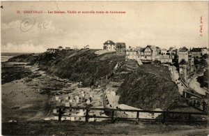 CPA GRANVILLE - Les falaises. Vieille et nouvelle route de COUTANCES (589410)