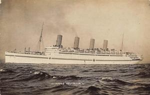 H.M.H S. Aquitania Hospital Ship Real PhotoCunard Line Ship Steamer writing o...