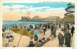 Vintage Postcard Bathers Cyclone & Niagara Barrel Rollercoasters Long Beach Pike