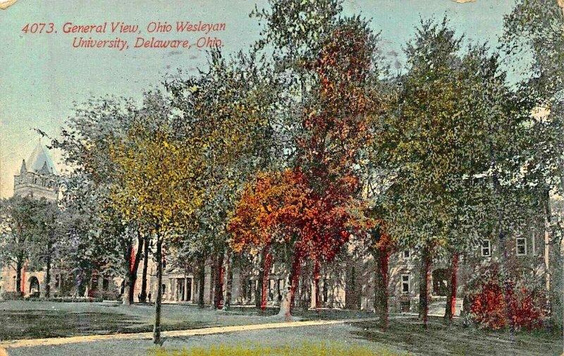 DELAWARE OHIO~GENERAL VIEW~WESLEYAN UNIVERSITY 1911 POSTCARD