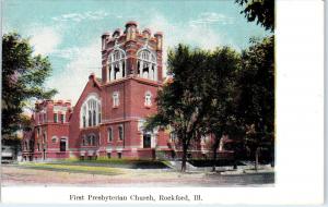 ROCKFORD, IL Illinois    First  PRESBYTERIAN  CHURCH    c1910s   Postcard
