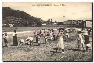 Postcard Old San Sebastian Escenas Playas Diabolo