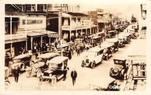 RPPC California SUTTER CREEK Main Street Scene Cars 1920s Photo Amador County