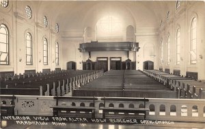 G13/ Marshall Minnesota RPPC Postcard c1910 Interior Holy Redeemer Church