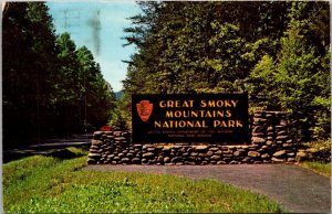 Great Smoky Mountains National Park Entrance Marker 1976