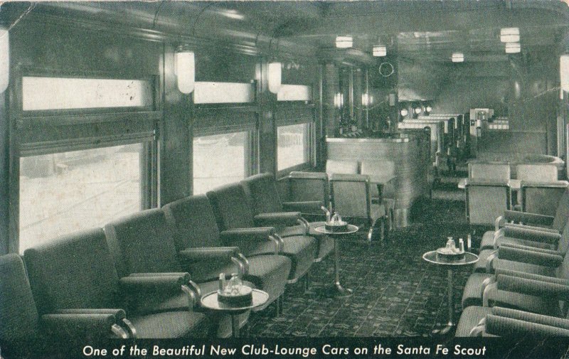 12718 New Club-Lounge Car on the Santa Fe Railway Scout RPOCancel 1944