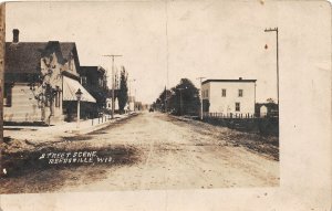 H56/ Reedsville Wisconsin RPPC Postcard 1907 Street Scene Homes Stores