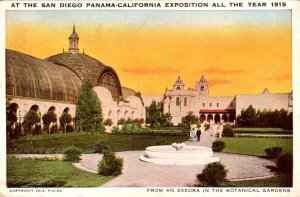 San Diego 1915 Panama-California Expo View From An Exedra In The Botanical Ga...