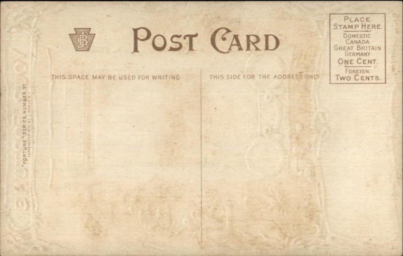 Fortune Astrology Zodiac Witch Border Series c1910 Postcard MARCH