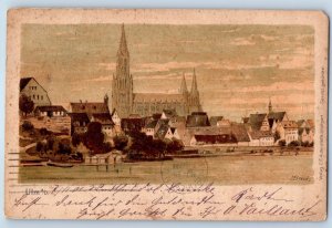 Baden-Württemberg Germany Postcard View of the city of Ulm 1901 Antique Posted