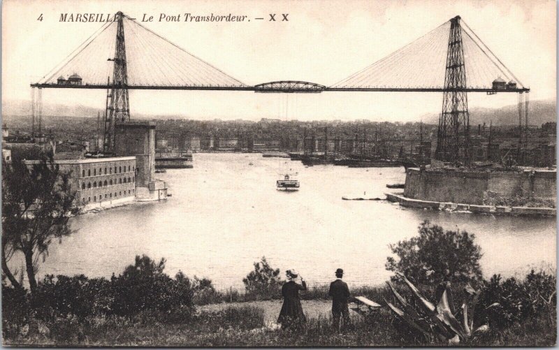 France Marseille Le Pont Transbordeur Vintage Postcard 03.62