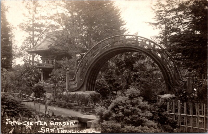 Real Photo Postcard Japanese Tea Garden in San Francisco, California