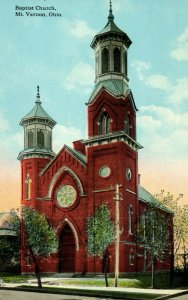 C.1900-10 Baptist Church in Mt. Vernon, Ohio Vintage Postcard P33