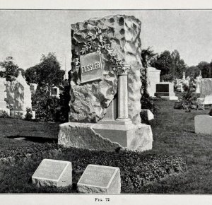Grave Tombstone Architecture Example 1899 Victorian Art Drawing & Design DWKK22