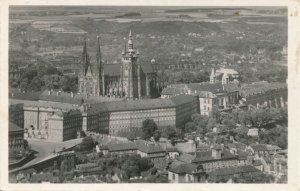 RPPC Praha Hradcany Prague Castle Complex Czechoslovakia Czech Republic pm 1950